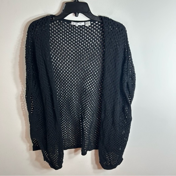 Eight Eight Eight Mesh Cardigan 1X Black No Closure Cover Up Sweater Beach Swim - Picture 3 of 6